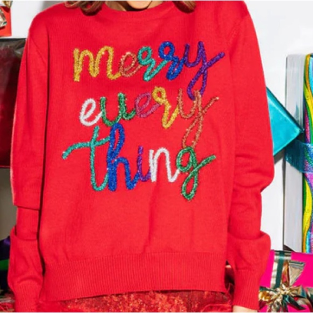 QUEEN OF SPARKLES Red 'Merry Everything' Sweater